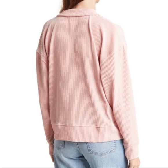Topshop Ribbed Velour Half Zip Sweatshirt 4-6 NWT - Picture 3 of 9